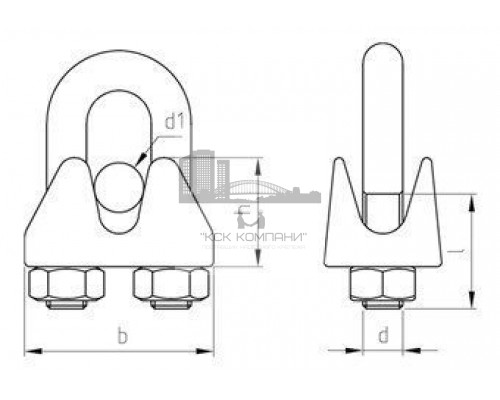 DIN 741 A4 5 Зажим для каната нержавеющий (аналог DIN 741)  купить в Москве