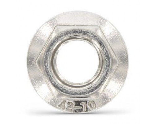 DIN 6923 М12 SW18 A4 Гайка нержавеющая, шестигранная с зубцами фланцевая