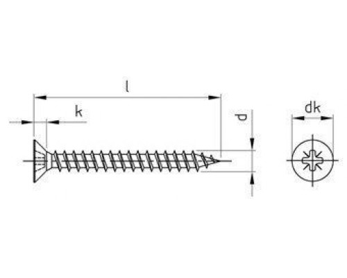Art. 9050 A4 3,5X40 Z Саморез с потайной головой и шлицем PZ нержавеющий универсальный