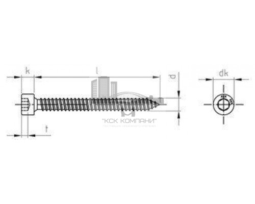 DIN 912 A2 C 6,3X75 Винт самонарезающий с цилиндрической головкой и внутренним шестигранником нержавеющий  купить в Москве