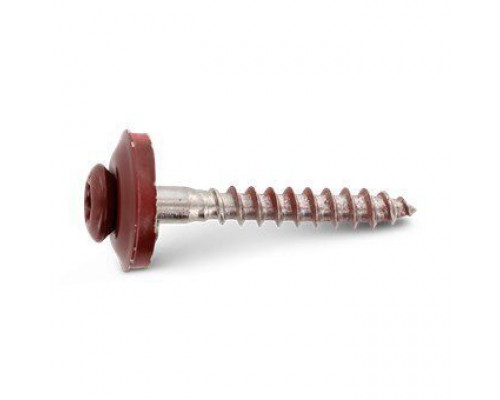 Art. 9087 A2 4,5X35 TX20 - RAL 3009 Шуруп c полупотайной головой и двухсоставной шайбой, звездообразный шлиц TX (TORX), с фиксированной EPDM прокладкой, нержавею