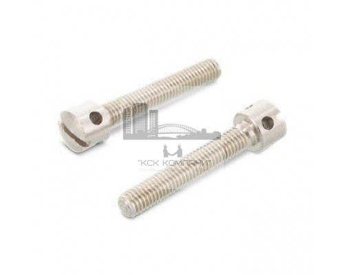 DIN 404 AISI 303 M 6X25 Винт с цилиндрической головой с радиальными отверстиями и прямым шлицем нержавеющий