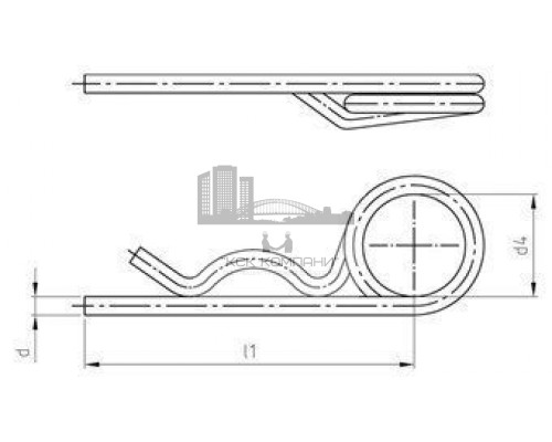 DIN 11024 A4 3,2X48 Шплинт пружинный игольчатый с двойным кольцом нержавеющий