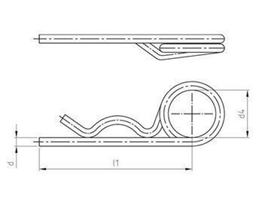 DIN 11024 A4 3,2X48 Шплинт пружинный игольчатый с двойным кольцом нержавеющий DIN 11024 A4 3,2X48 Шплинт пружинный игольчатый с двойным кольцом нержавеющий