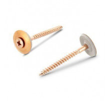 Art. 9068 A2-Cu 4,5X55 Z Шуруп по дереву с полупотайной головой с закрепленной EPDM-шайбой (20 мм), шлиц PZ