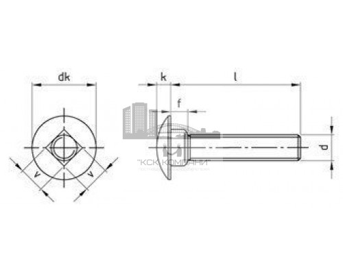 M 5X45/45 DIN 603 A2 Болт нержавеющий с квадратным подголовком, полукруглой головкой, полная резьба
