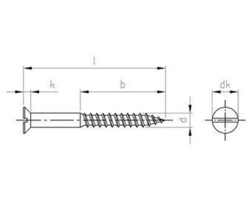 DIN 97 A4 5,5X65 Шуруп нержавеющий с потайной головой по дереву