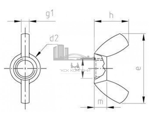 Art. 315 М4 AM.F. A4 Гайка (американка) нержавеющая с прямоугольными лепестками, американский тип