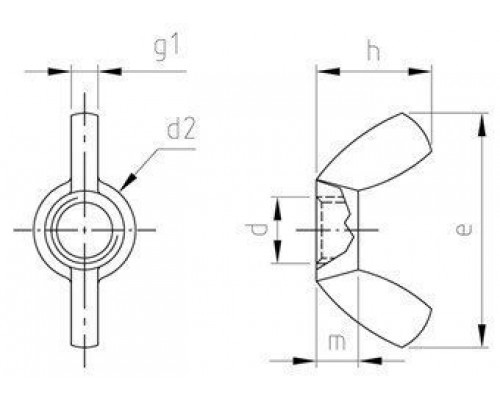 Art. 315 М10 AM.F. A4 Гайка (американка) нержавеющая с прямоугольными лепестками, американский тип