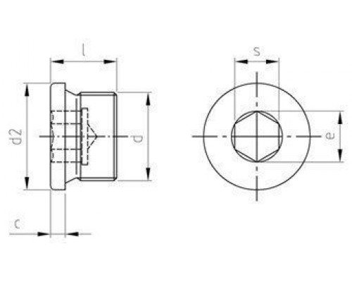 DIN 908 A2 G 1/4 согласно DIN 228 Пробка резьбовая с трубной цилиндрической резьбой Уитворта нержавеющая с буртом и шестигранным углублением под  купить в Москве
