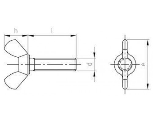 Art. 316 A4 M 4X10 Винт-барашек с прямоугольными лепестками нержавеющий американский тип