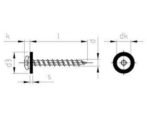 Art. 9066 A2 C 3,9X16 TX15 Саморез коричневый для подоконников c крупной резьбой, шлиц TX