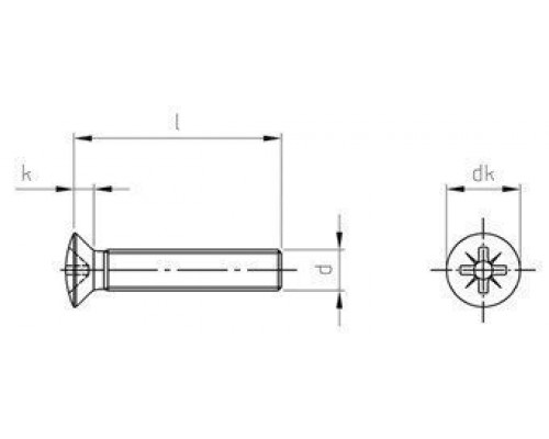 DIN 966 A4 M 5X95 Z Винт с полупотайной головой и крестообразным шлицем PZ (Pozidrive) нержавеющий