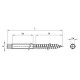 Art. 9082 A2 M 12X250 A/F 9 Винт-шуруп с шестигранным наконечником нержавеющий (резьбовой нагель)