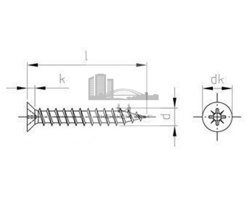 Art. 9063 A4 3,0X12 Z Шуруп с потайной головой (d=5 мм) и крестообразным шлицем PZ  купить в Москве