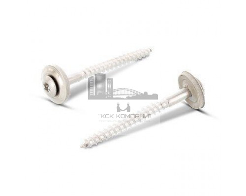 Art. 9087 A2 4,5X50 TX20 Шуруп c полупотайной головой и двухсоставной шайбой, звездообразный шлиц TX (TORX), с фиксированной EPDM прокладкой (15 мм), нержавею