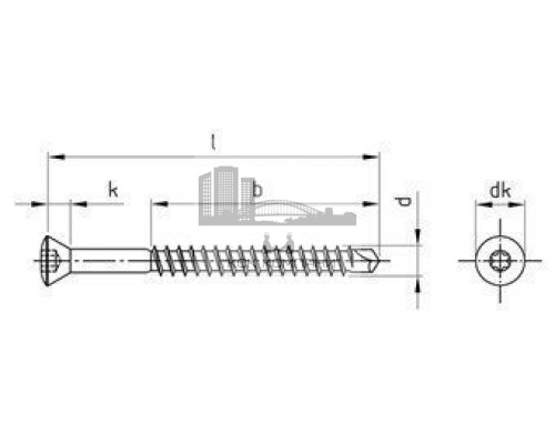 Art. 9041 A2 3,2X40/24 TX10 Саморез нержавеющий с потайной зауженной головой для половой доски самозенкующийся с буром  купить в Москве