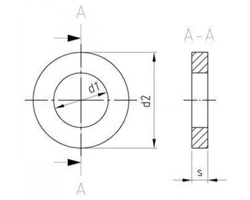 DIN 7349 A2 21,0 Шайбы плоские для пружинных штифтов по DIN 1491