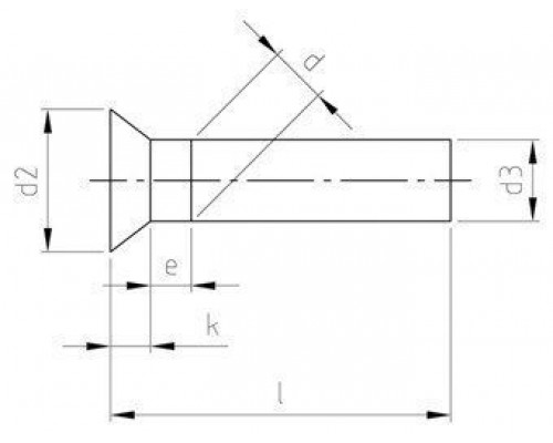 Заклепка 2х18мм DIN 661 A2 нержавеющая с потайной головкой, забивная (под молоток)