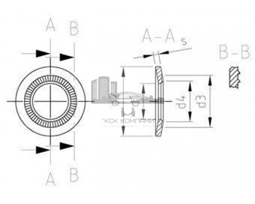 NF E 25-511 A4 8X16X1,4 Шайба пружинная тип S с насечками