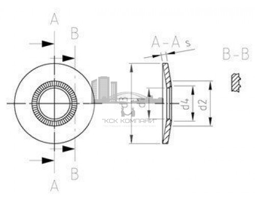 NF E 25-511 A2 5X16X1,2 Шайба пружинная тип L с насечками