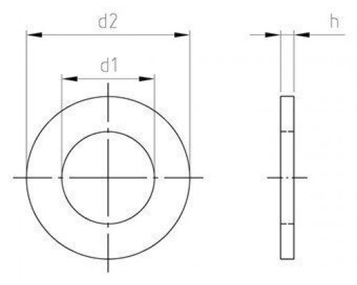 ISO 7089 A4 42 Шайба плоская стандартная (класс твердости 200 HV)
