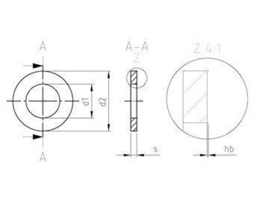 NF E 25-514 A2 Z24 Шайба плоская форма "Z" нержавеющая