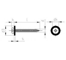 Art. 9066 A2 C 3,9X16 TX15 - RAL 7016 Саморезы для подоконников с мелкой резьбой и подкладной шайбой из полиамида, шлиц TX