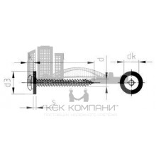 Art. 9066 A2 C 3,9X32 TX15 - RAL 7016 Саморезы для подоконников с мелкой резьбой и подкладной шайбой из полиамида, шлиц TX
