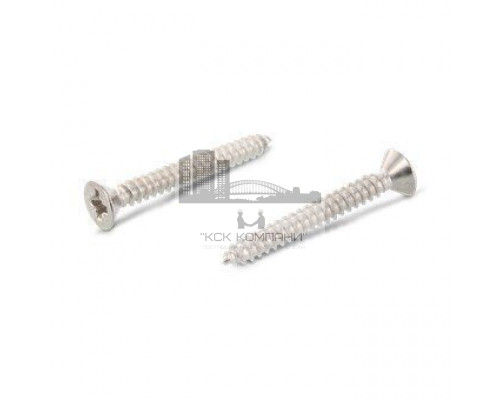 DIN 7982 A4 C 6,3X100 Z Винт самонарезающий с потайной головкой с острым концом форма С и крестообразный шлицем PZ (Pozidrive) нержавеющий