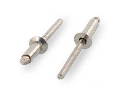 Заклепка ISO 15984 A2/A2 5X8 нержавеющая открытый конец, с потайным бортиком, рифленая оправка