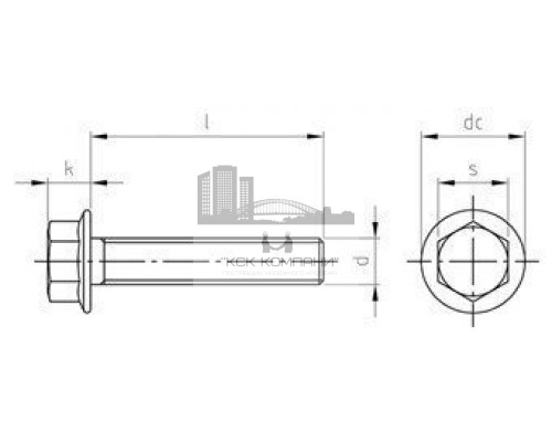 M 10X30/30 DIN 6921 A4 Болт нержавеющий с фланцем и шестигранной головкой