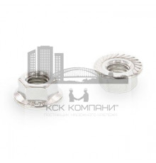 DIN 6923 М10 SW15 A2 Гайка нержавеющая, шестигранная с зубцами фланцевая