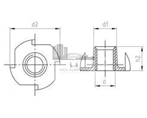 Art. 9260 A2 M 5X8 Гайка врезная из нержавеющей стали
