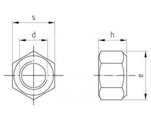 DIN 985 М27 SW41 A2 Гайка нержавеющая, низкий тип, самоконтрящаяся шестигранная