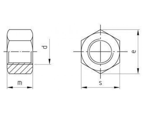 ISO 4033 A4-80 M 12 Гайка нержавеющая h=d, шестигранная