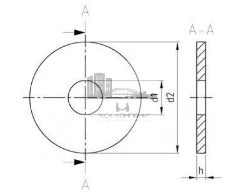 DIN 440 A4 R 24,0 Шайба тип R увеличенная для деревянных конструкций плоская