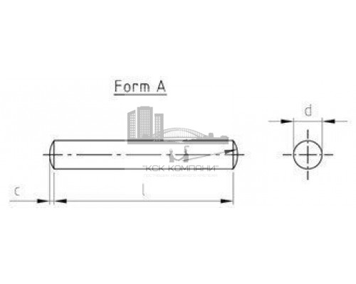 DIN 7 A4 0,8m6X14 Штифт цилиндрический незакаленный с допуском m6 нержавеющий