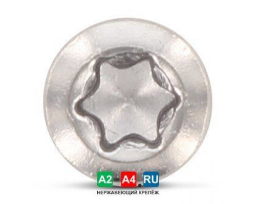 Art. 9043 AISI 410 5,0X70 TX25 Саморез нержавеющий по дереву с двойной резьбой с эффектом, исключающая появления сезонных «люфтов» самозенкующаяся пот