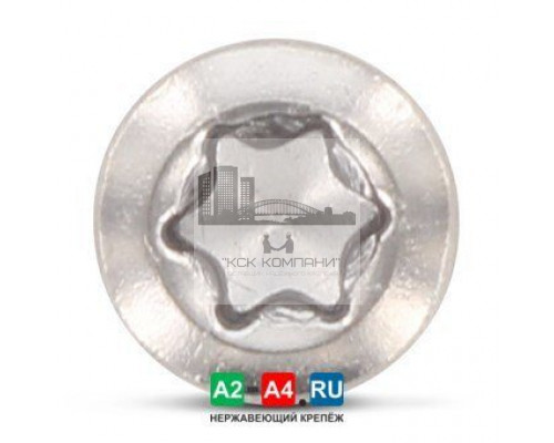 Art. 9043 AISI 410 5,0X80 TX25 Саморез нержавеющий по дереву с двойной резьбой с эффектом, исключающая появления сезонных «люфтов» самозенкующаяся пот  купить в Москве