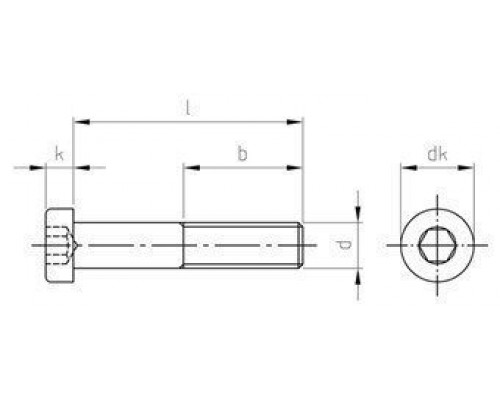 DIN 7984 A2 M 20X55 Винт с цилиндрической низкой головкой и внутренним шестигранником нержавеющий