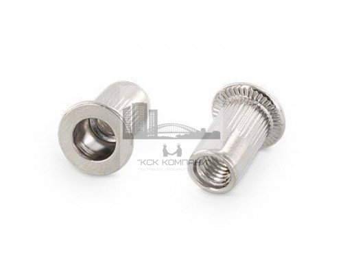 Заклепка М10х22мм Art. 1025 A4 нержавеющая с увеличенным цилиндрическим бортиком и насечками, резьбовая