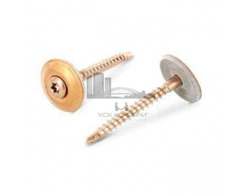 Art. 9388 A2-Cu 4,5X35 TX20 Шуруп по дереву c полупотайной головкой и EPDM-шайбой (20 мм) шлиц TX