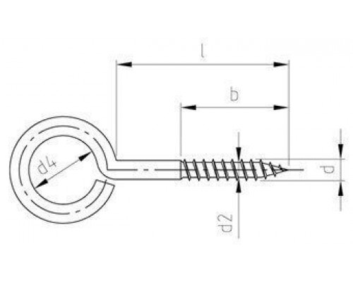 Art. 9079 A2 5,25X30 Шуруп с петлей нержавеющий