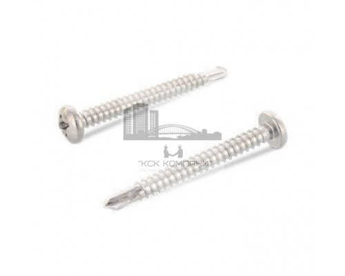 DIN 7504 A2 M 4,8X38 H Саморез самонарезающий сверлоконечный с полукруглой головой и крестообразным шлицем PH (Phillips), форма "М" нержавеющий