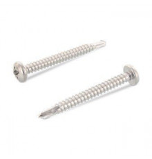 DIN 7504 A2 M 6,3X50 H Саморез самонарезающий сверлоконечный с полукруглой головой и крестообразным шлицем PH (Phillips), форма "М" нержавеющий