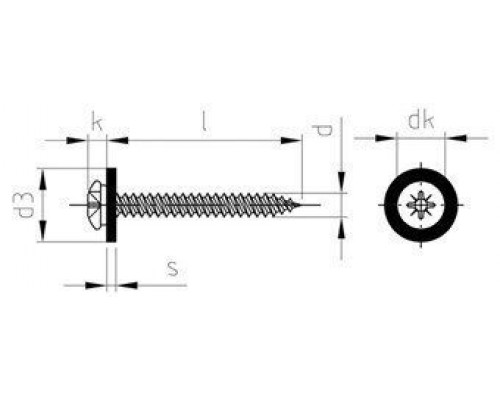 Art. 9066 A2 C 3,9X25 Z Саморез неокрашенный для подоконников c мелкой резьбой, шлиц PZ