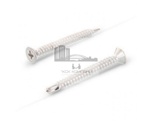 DIN 7504 A4 O 6,3X100 Z Саморез самонарезающий сверлоконечный с потайной головой и крестообразным шлицем PH (Phillips), форма "О" нержавеющий