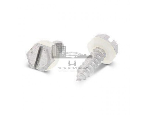 DIN 7976 A2 C 4,8X19 SZ, polyamide-washer 10 мм Саморез с шестигранной головкой и полиамидной прокладкой (10 мм)