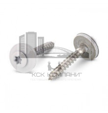 Art. 9087 A2 4,5X100 TX20 - RAL 9010 Шуруп c полупотайной головой и двухсоставной шайбой, звездообразный шлиц TX (TORX), с фиксированной EPDM прокладкой, нержаве